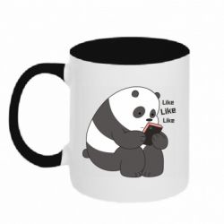 Чашка двухцветная 320ml Панда лайк - PrintSalon