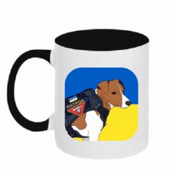 Чашка двухцветная 320ml Патрон на фоне флага - PrintSalon