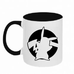 Чашка двухцветная 320ml Pikachu silhouette - PrintSalon