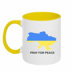 Кружка двухцветная 320ml Pray for peace - PrintSalon