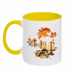 Чашка двухцветная 320ml Проезжая осень - PrintSalon
