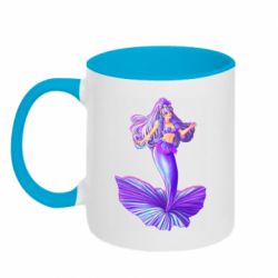 Чашка двухцветная 320ml Purple Mermaid Barbie - PrintSalon