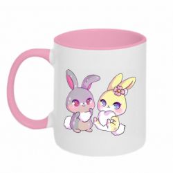 Чашка двухцветная 320ml Rabbits In Love - PrintSalon