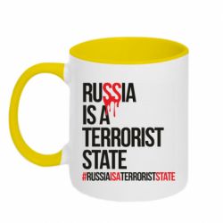 Чашка двухцветная 320ml Russia is a terrorist - PrintSalon