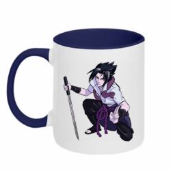 Чашка двухцветная 320ml Sasuke with katana - PrintSalon