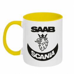 Чашка двокольорова Scania SAAB logo