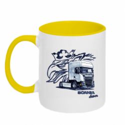 Чашка двокольорова Scania watercolor art