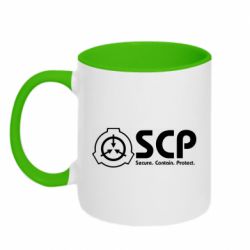Чашка двокольорова SCP logo text