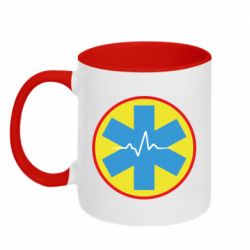 Чашка двухцветная 320ml Скорая помощь - PrintSalon