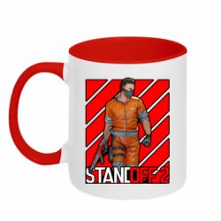 Чашка двухцветная 320ml Standoff 2 Red Logo - PrintSalon