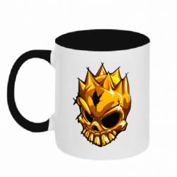 Чашка двухцветная 320ml Standoff - Gold Skull - PrintSalon