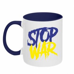 Кружка двухцветная 320ml Stop this war - PrintSalon