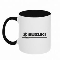 Чашка двухцветная 320ml Suzuki katana logo - PrintSalon
