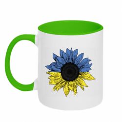 Кружка двухцветная 320ml Украина! Подсолнух - PrintSalon