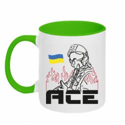 Кружка двухцветная 320ml Украинский летчик - PrintSalon