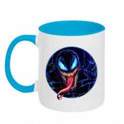 Чашка двокольорова Venom black and blue style