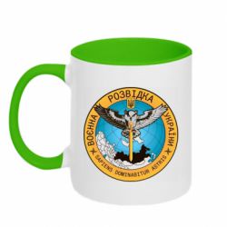 Кружка двухцветная 320ml Военная разведка Украина, сова - PrintSalon