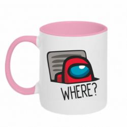 Чашка двухцветная 320ml Where? ( Among Us ) - PrintSalon