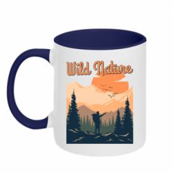Чашка двухцветная 320ml Wild nature - PrintSalon