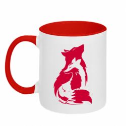 Чашка двухцветная 320ml Wolf And Fox - PrintSalon