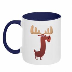 Чашка двухцветная 320ml Забавный олень - PrintSalon