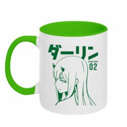 Чашка двухцветная 320ml Zero Two Girl - PrintSalon