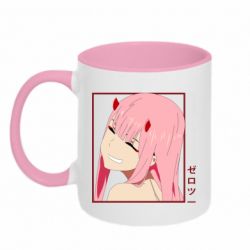 Чашка двухцветная 320ml Zero Two Smile - PrintSalon