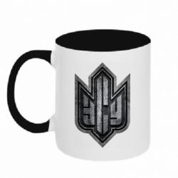 Чашка двокольорова ЗСУ метал лого - PrintSalon