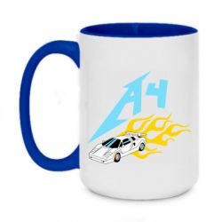 Чашка двухцветная 420ml A4 Lamba And Fire - PrintSalon