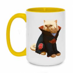 Чашка двухцветная 420ml Akatsuki angry cat - PrintSalon