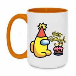 Чашка двухцветная 420ml Among Us Happy Birthday-PrintSalon Чашка двухцветная 420ml Among Us Happy Birthday
