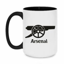 Чашка двухцветная 420ml Arsenal simple logo - PrintSalon