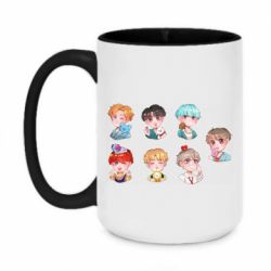 Чашка двухцветная 420ml BTS cute boys - PrintSalon
