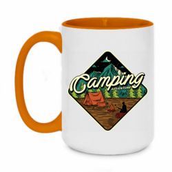 Чашка двухцветная 420ml Camping and forest - PrintSalon
