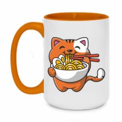 Чашка двухцветная 420ml Cat and Ramen - PrintSalon