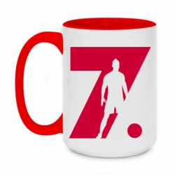Чашка двухцветная 420ml Cristiano Ronaldo Silhouette Art - PrintSalon