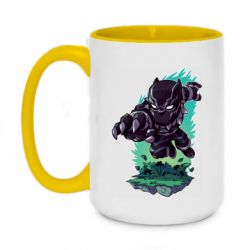 Чашка двухцветная 420ml Cute Black panther - PrintSalon