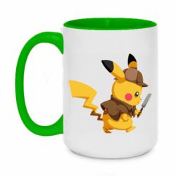 Чашка двухцветная 420ml Cute Detective Pikachu - PrintSalon