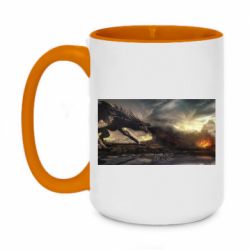 Чашка двокольорова велика Дракон арт - PrintSalon