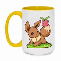 Чашка двокольорова велика Eevee with Hoppip - PrintSalon