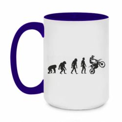 Чашка двухцветная 420ml Эволюция мотоциклиста - PrintSalon