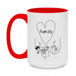 Чашка двухцветная 420ml Family - PrintSalon
