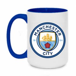 Чашка двухцветная 420ml FC Manchester City Logo - PrintSalon
