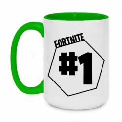 Чашка двухцветная 420ml Fortnight number 1 - PrintSalon