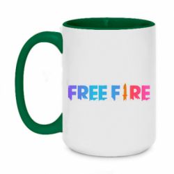 Чашка двухцветная 420ml Free fire gradient logo - PrintSalon