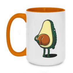 Чашка двухцветная 420ml Funny avocado - PrintSalon