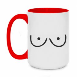 Чашка двухцветная 420ml Funny tits - PrintSalon