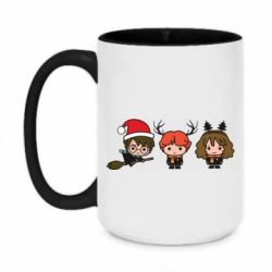 Чашка двокольорова велика Гаррі Поттер та друзі новорічні - PrintSalon