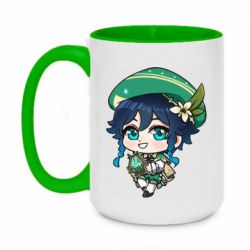 Чашка двокольорова велика Genshin Impact chibi Venti - PrintSalon