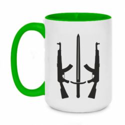 Кружка двоколірна 420ml Герб добровольчих батальйонів - PrintSalon